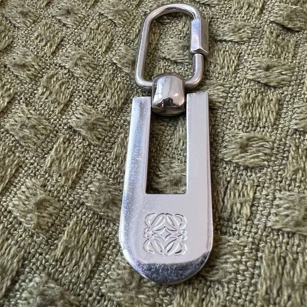Loewe silver tone Anagram keychain